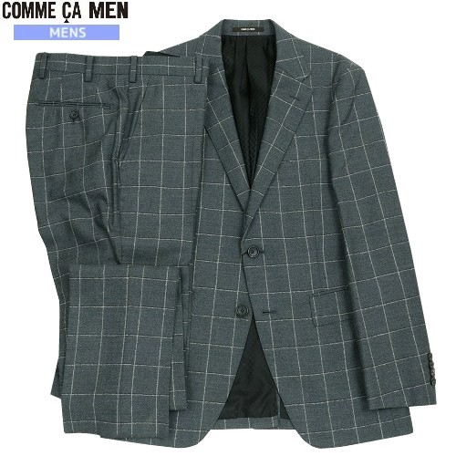 SALE65%OFF COMME CA MEN コムサメン ウィンドウペーン セットアップスーツ グレー 22/10/3 131022 23.10sage|fflower11