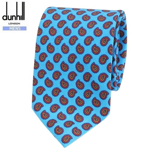 SALE大特価【dunhill】ダン吸血鬼 イタリア製 ミニペイズリー 絹地タイ  就活 差し上げ物 差し上げ物 ブランド名 今めかしい 青『18/12/4』191218