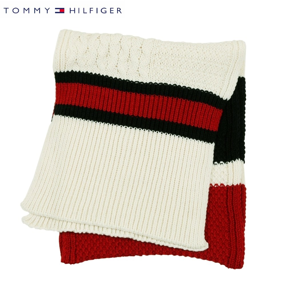 新古品 トミーヒルフィガー マフラー TOMMY HILFIGER 34%OFF メンズ ブランド ギフト プレゼント イタリア製 ケーブルニット オフホワイト 24/11/2 071124｜fflower11