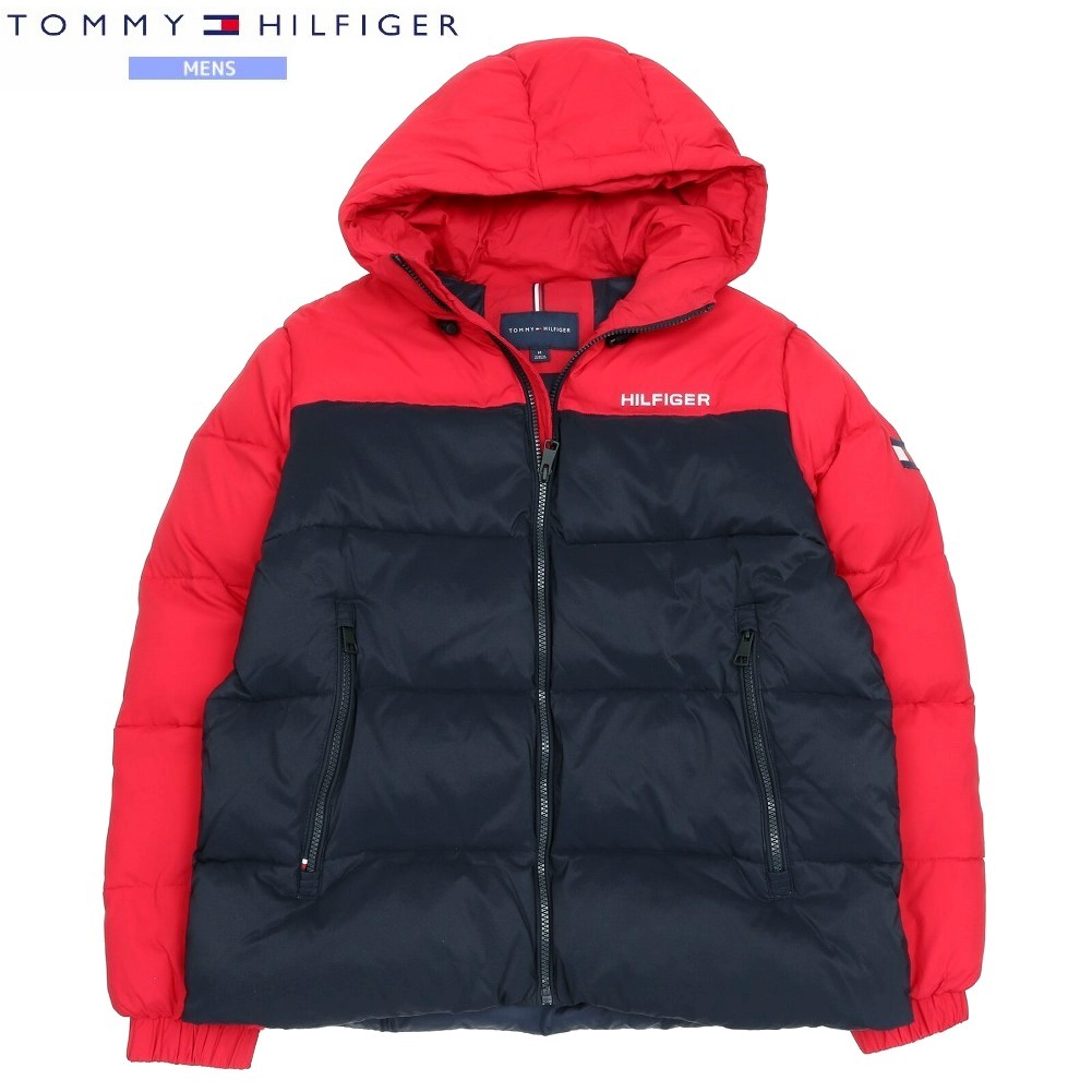 新古品 トミーヒルフィガー ジャケット TOMMY HILFIGER 51%OFF メンズ ブランド ナイロン フーデット 中綿ジャケット 赤 24/12/4 271224｜fflower11