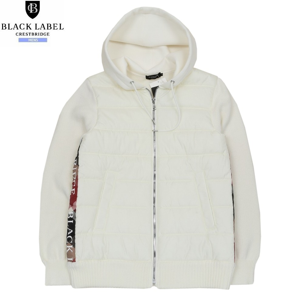 ブラックレーベル クレストブリッジ BLACK LABEL CRESTBRIDGE 34%OFF メンズ ブランド 限定モデル チェックロゴテープニットブルゾン 白 25/3/5 270325