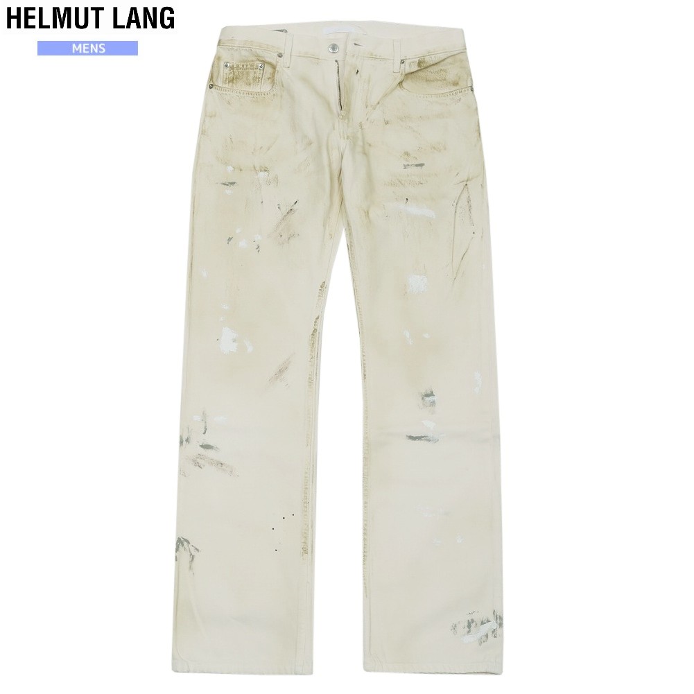 ヘルムートラング デニムパンツ HELMUT LANG 67%OFF メンズ ブランド アメリカ製 イタリア生地 ローライズ ストレート ペイント 白 25/3/5 270325