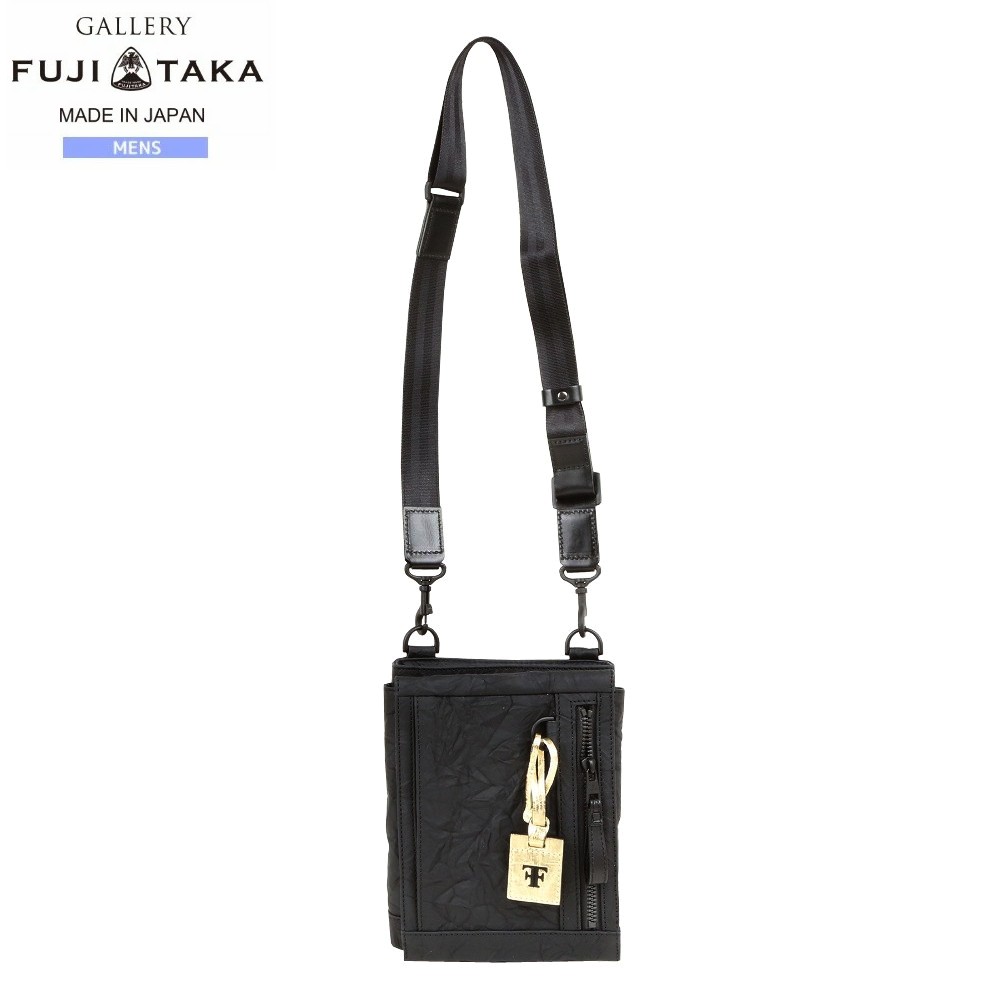 エフティー バイ フジ鷹 ショルダーバッグ FT by FUJITAKA 45%OFF メンズ ブランド名 差し上げ物 差し上げ物 日本製 本革 押さえる模範例 フォーク デロリアン スモール なめし革 黒 25/4/2 100425