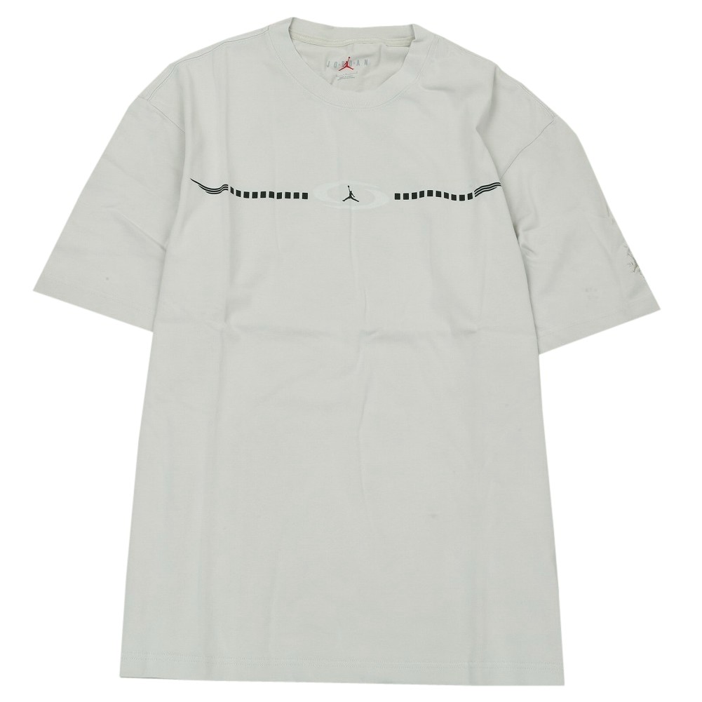【新古品】ナイキ Tシャツ NIKE メンズ ブランド Jordan x Travis Scott ジョーダン トラヴィス・スコット クルーネック ロゴ 半袖 白グレー 1505BE