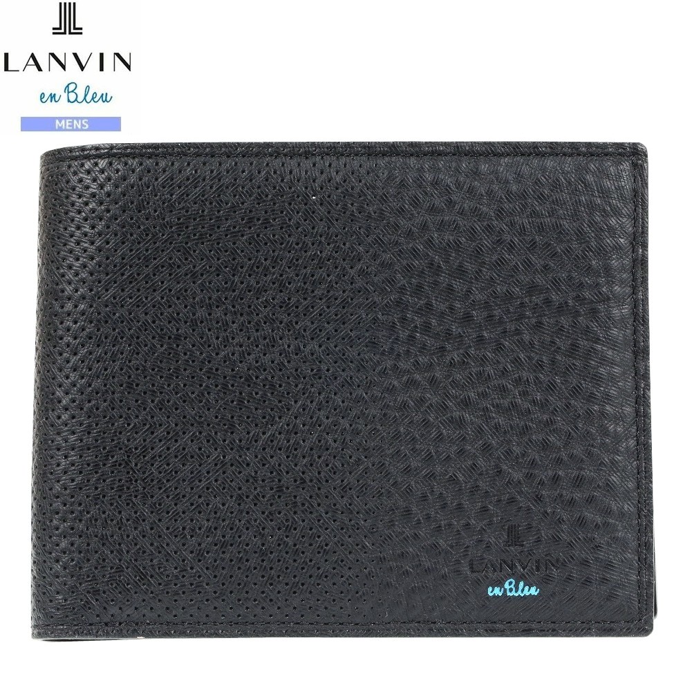 サンプル品 ランバンオンブルー 二つ折り財布 LANVIN en Bleu メンズ ブランド 本革 トニー レザー 黒 2205BE