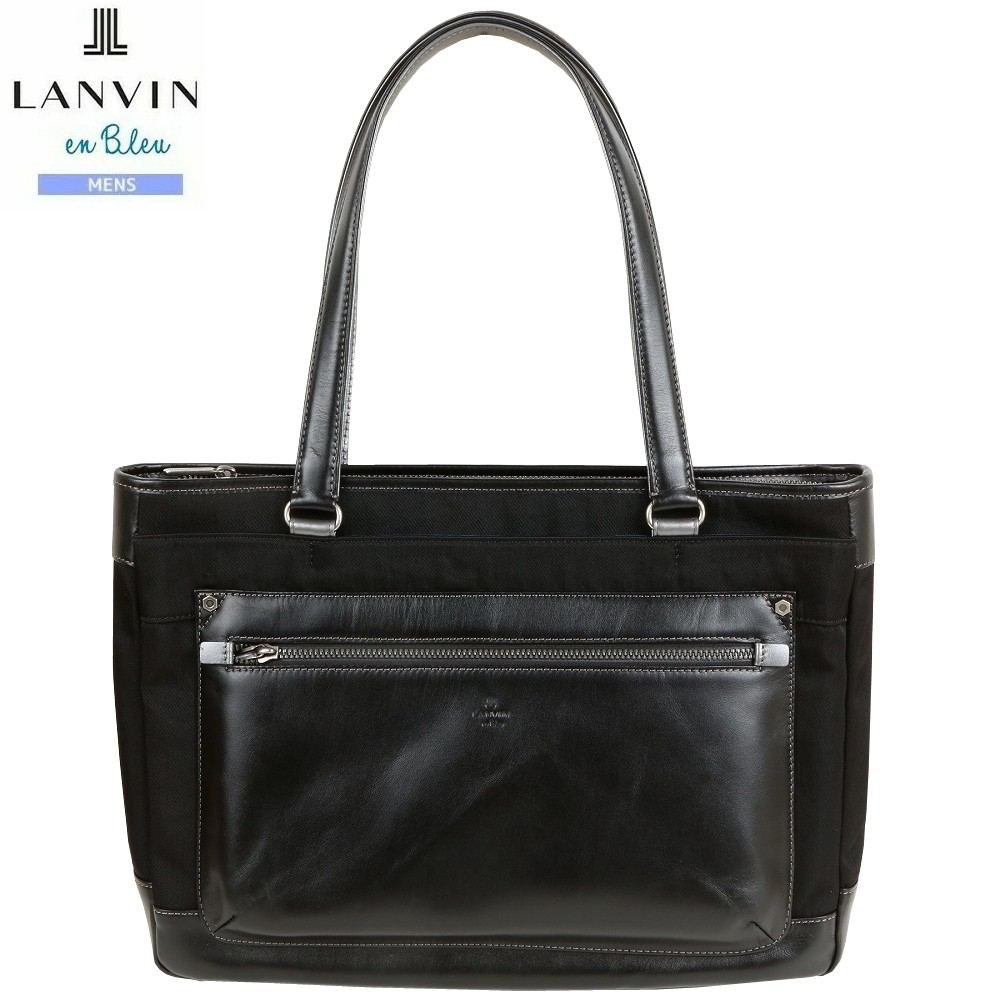 ランバンオンブルー ビズトートバッグ LANVIN en Bleu 34%OFF メンズ ブランド名 本革 テック なめし革二人組 ナイロン 13.3in マイコン相応う 黒 0210BE