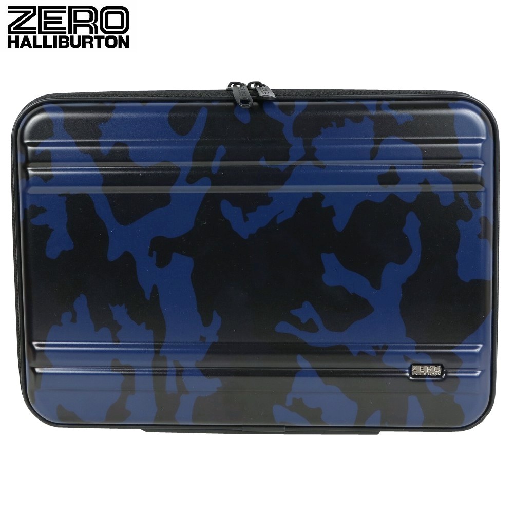 訳あり商品 ゼロハリバートン PCケース ZERO HALLIBURTON ブランド 13インチ PC収納可 PCケース ハードシェルケース ポリカポーチ カモフラ 青 2612BE