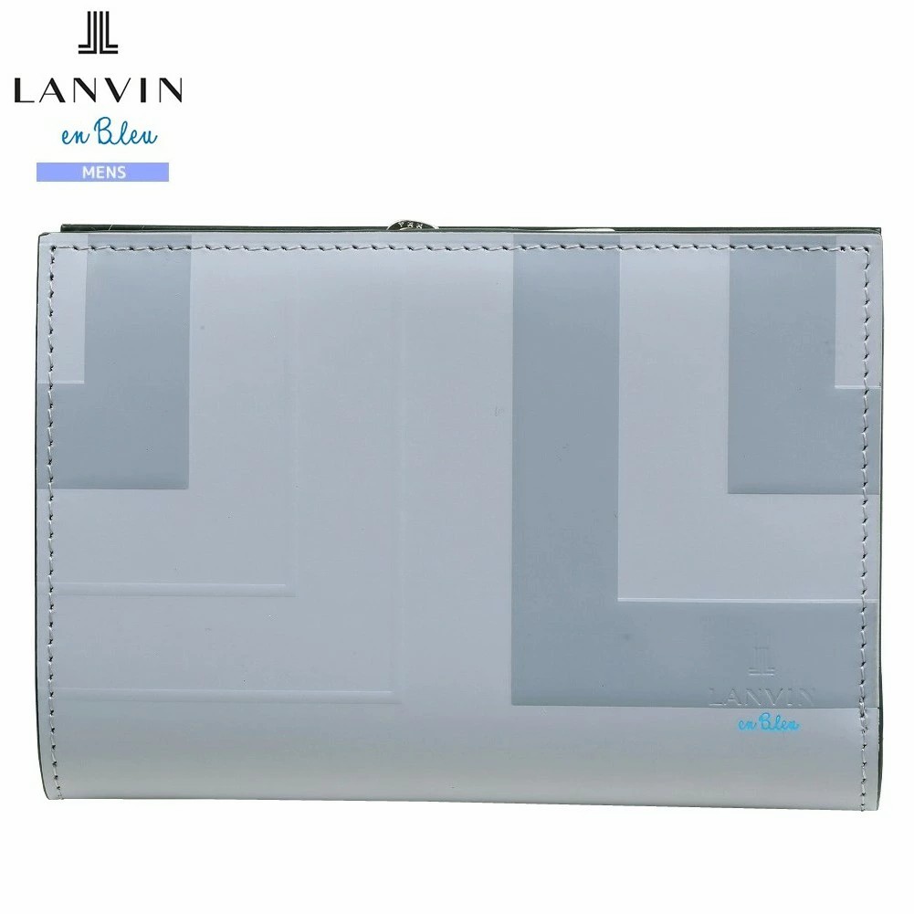 訳あり商品 ランバンオンブルー 二つ折り財布 LANVIN en Bleu メンズ ブランド 本革 リスター レザー グレー 2612BE