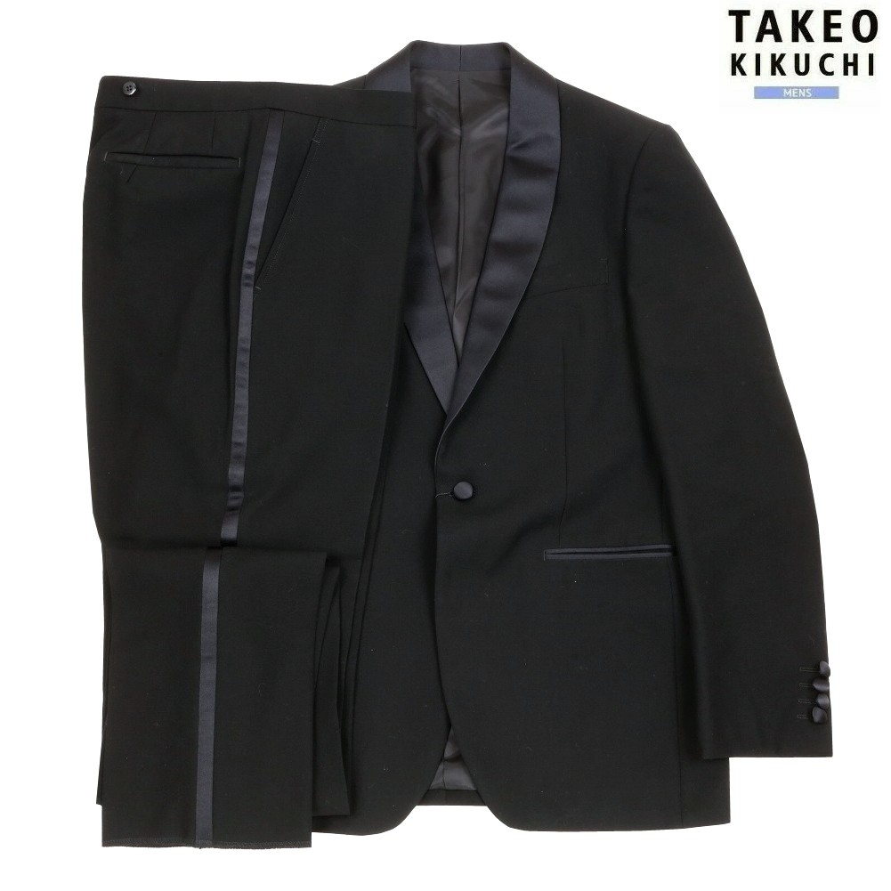 タケオキクチ ブラックタイ TAKEO KIKUCHI 43%OFF ブランド名 日本製 タキシードクロスシングルスーツ【 メンズ 背広 御芽出度 】 黒 0105BF