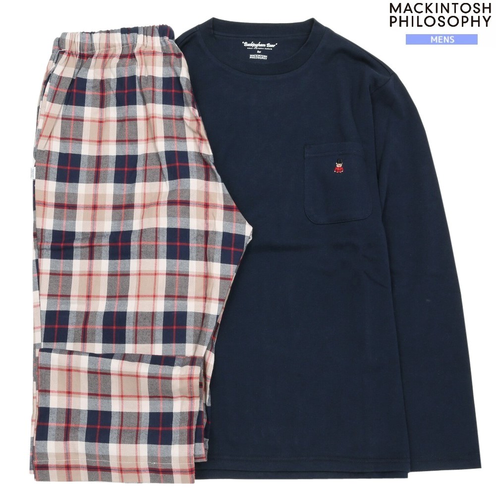 マッキントッシュ パジャマ MACKINTOSH PHILOSOPHY 41%OFF メンズ ブランド名 差し上げ物 差し上げ物 \"S大きさ\"" バッキンガムベア 労働者の一団のど首 成人男性 長袖 長ズボン 紺×ベージュ 1505BF"