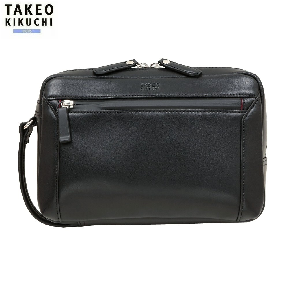 タケオキクチ セカンドバッグ TAKEO KIKUCHI 34%OFF メンズ ブランド 撥水 スコール レザー クラッチバッグ 黒 1607BF｜fflower11