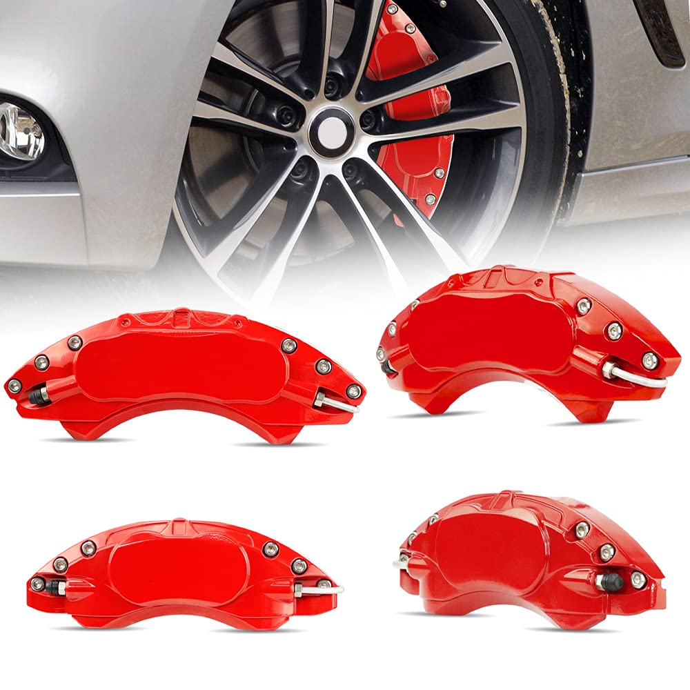 BMW 3シリーズ F30 /F31/F34 GT キャリパーカバー ブレーキ キャリパーカバー 金属アルミ製 フロント&リア 4点セット オーダーメイド 車種専用設計 bmw 3シリーズ パーツ 2012-2015用 (レッド)