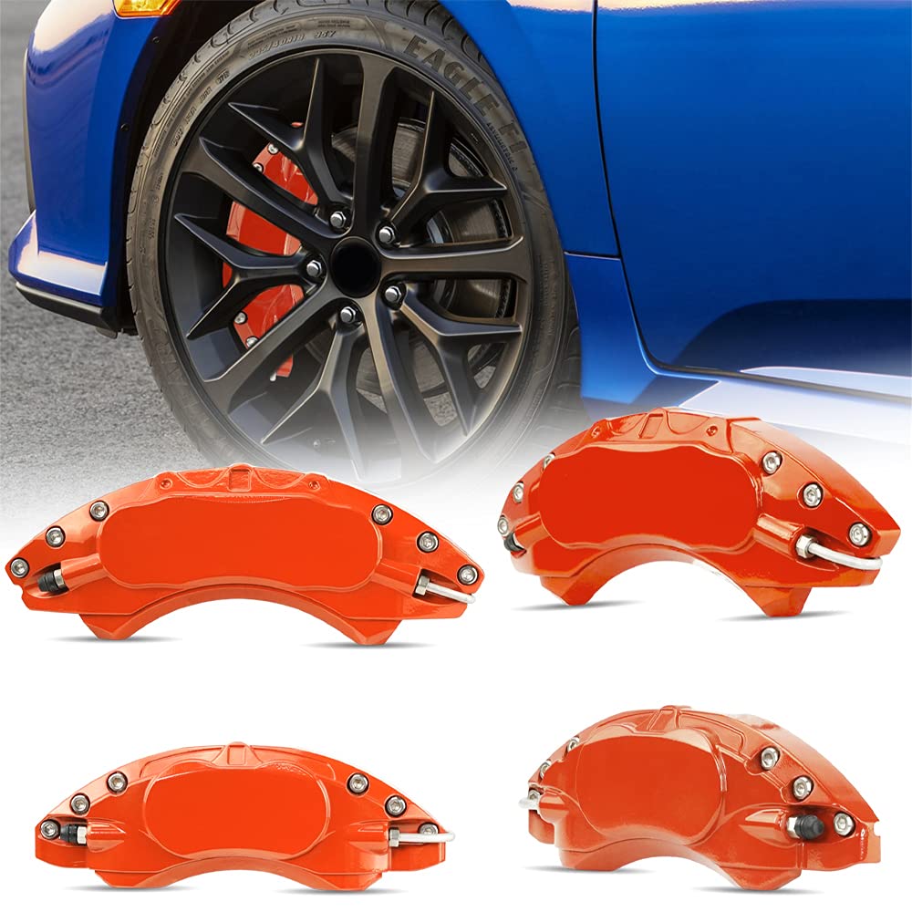 シビック セダン FC1 2017-2020 十代目 キャリパーカバー 金属アルミ製 ブレーキ キャリパーカバー ４点セット シビック アクセサリー (オレンジ)