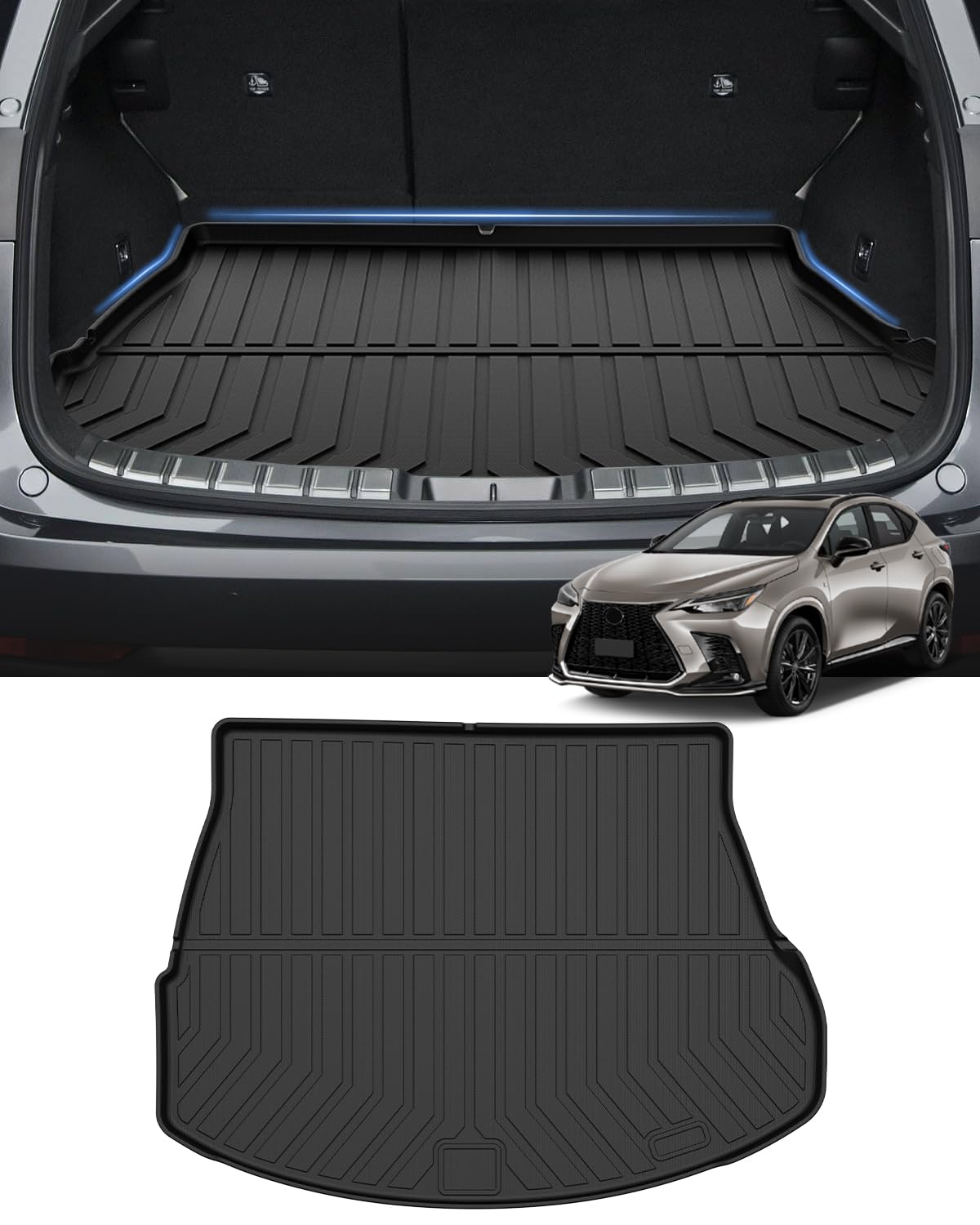 レクサス 新型 NX 20系 ラゲッジマット 3D ラゲッジトレイ トランクマット Lexus NX 2代目 250 350 350h 450h+ 2021年11月~現行 立体成型 立体カーゴマット TPE素材