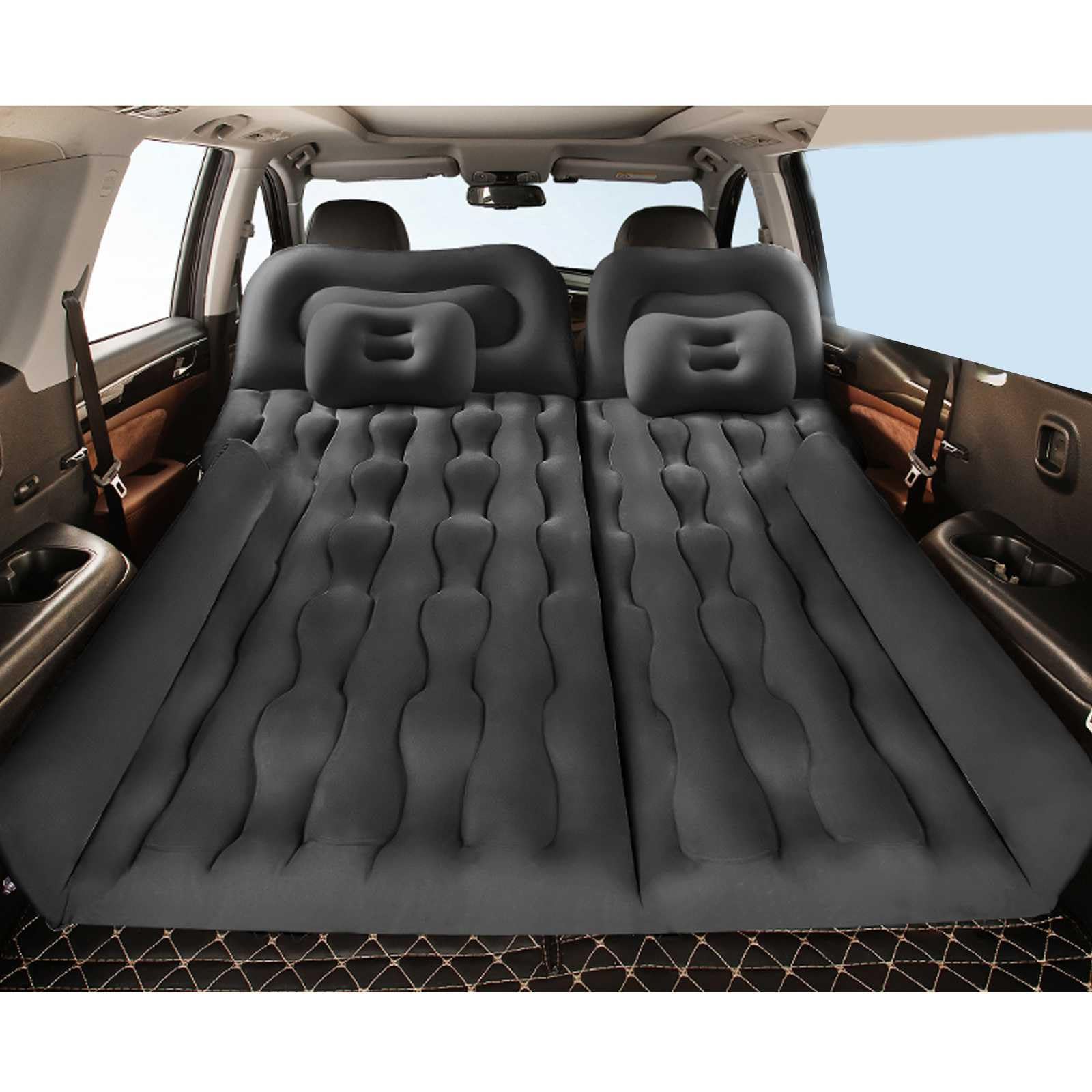 車中泊 マット 電動エアーベッド 約15CM厚さ 30系/ 35系/ /210系/220系フロッキング生地+PVC素 後部座席ベッド カーマットレス 折畳み式 電気ポンプ 枕つき 収納袋付