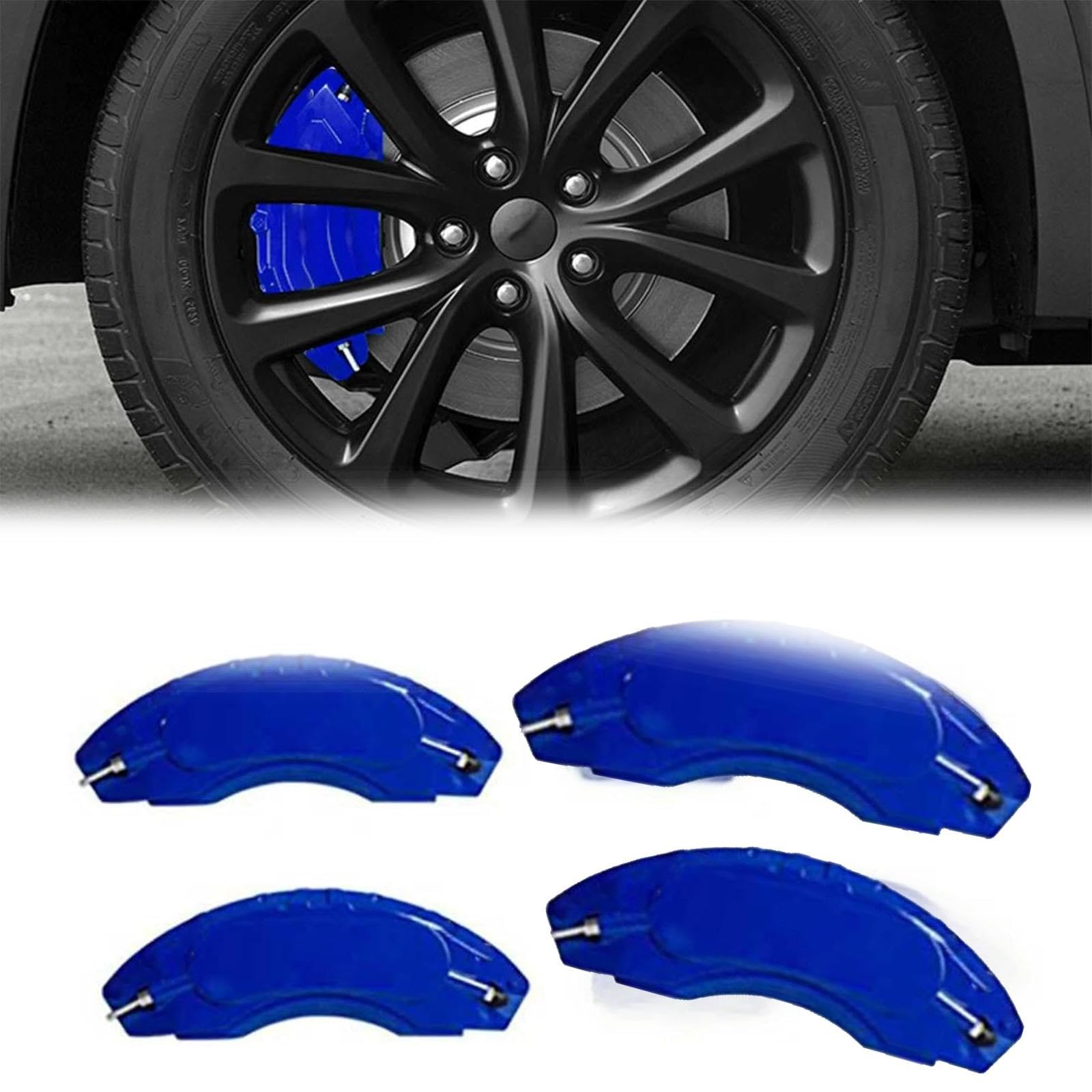 トヨタ C-HR ZYX10/NGX50 型 2016年12月-現行カスタム キャリパーカバー アルミ製 フロント&リア 4点セット 耐熱性 高耐久 保護カバー 外装 ドレスアップ 保護 金属製カバー 車種専用設計【前輪?後輪キャリパーの写真をお願いし送信】(青)