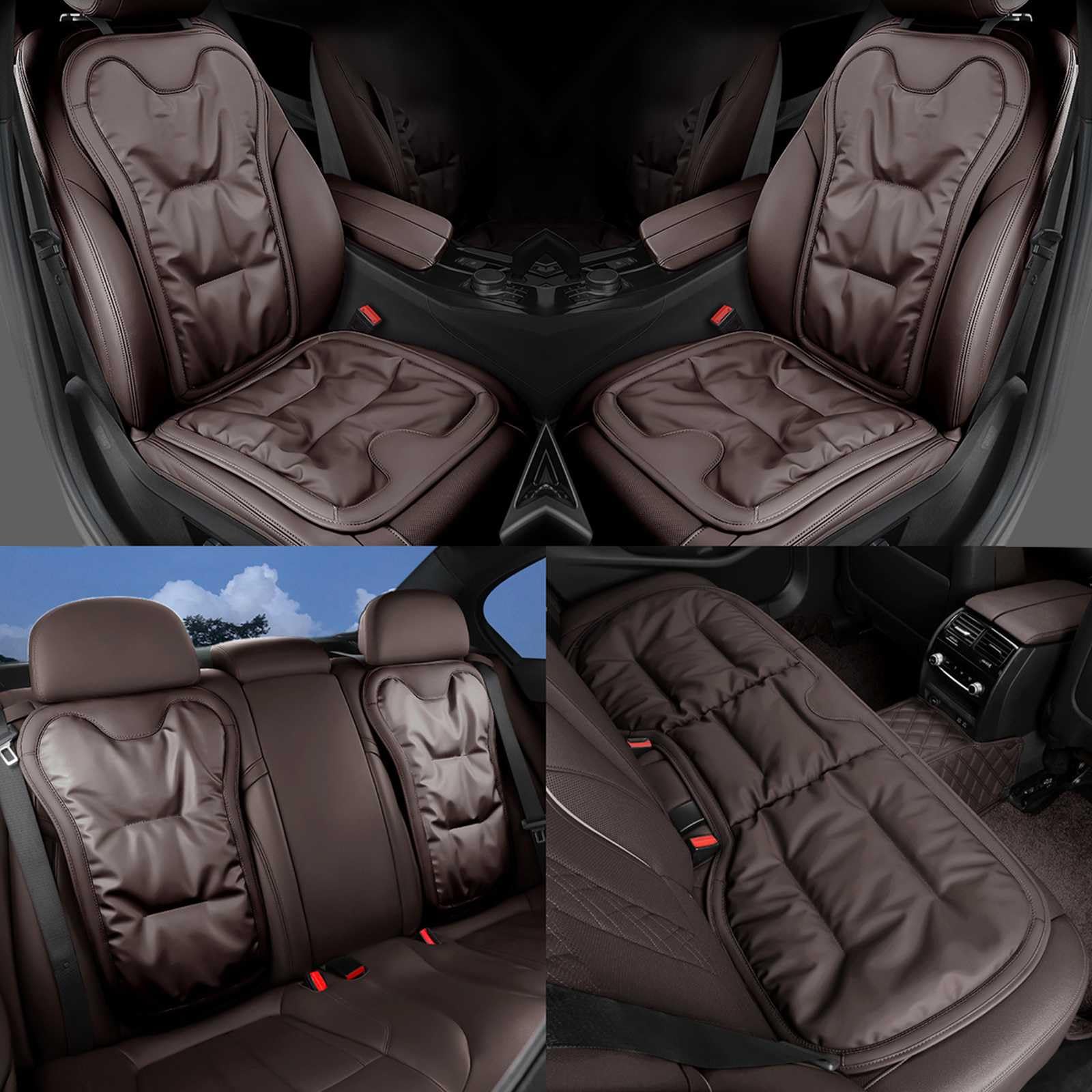 【新型5Dデザイン ト】エクストレイル T32系 T33系 車 シートカバー 防水 防寒 車 クッション シリコンPUレザー 2015～現行 カーシートカバー 汎用 車 座布団 オールシーズン 前席 後席 車 シートカバー 7枚セット｜えふえふショップ