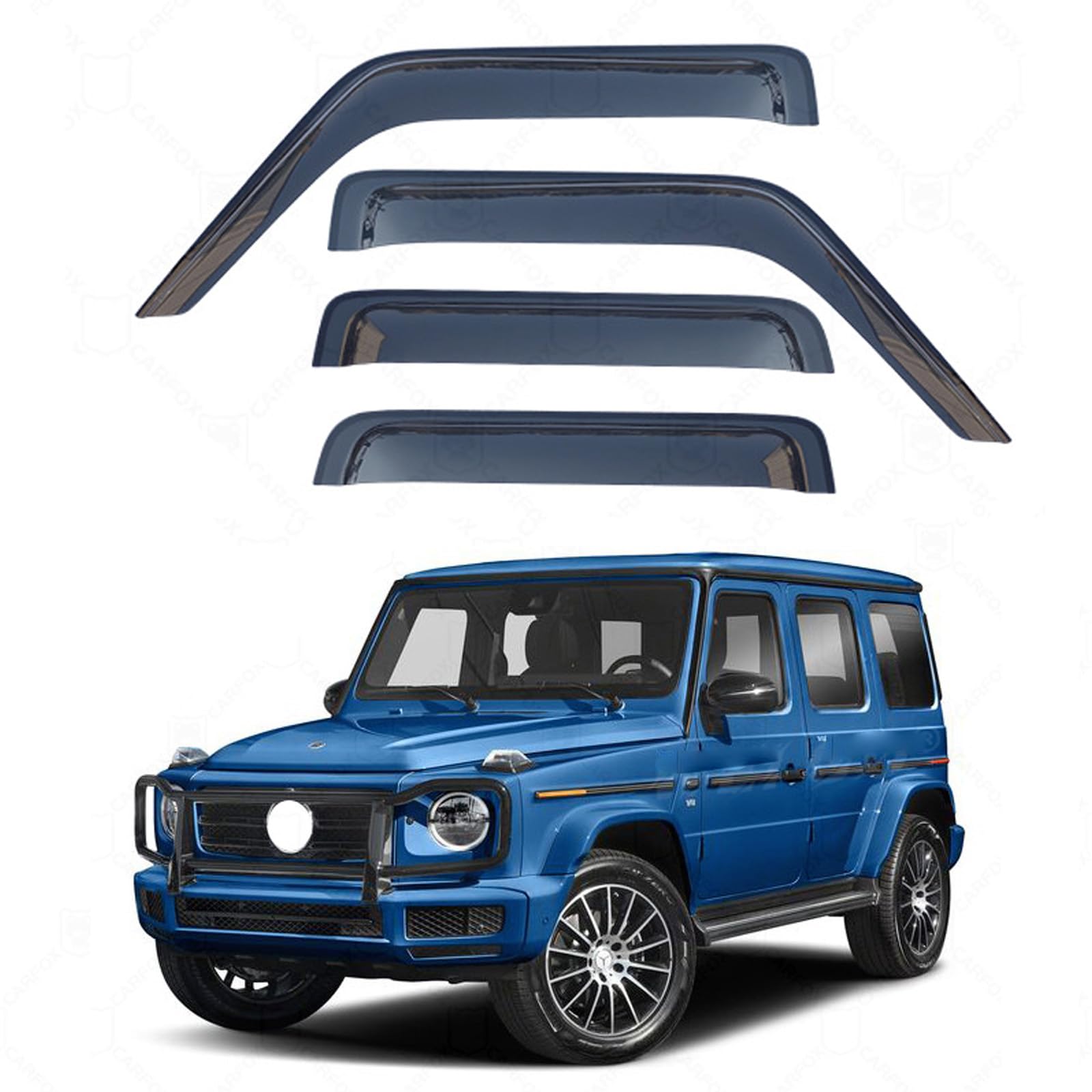 車用 サイドバイザー ベンツ Gクラス G Class 2019+ ドアバイザー 雨よけ 日よけ サイド ウインドウ バイザー スモーク 半透明 車種専用設計 窓サンバイザー 外装 カスタム パーツ 車用 自動車バイザー 運転席 助手席 カー装飾 (4枚)｜えふえふショップ
