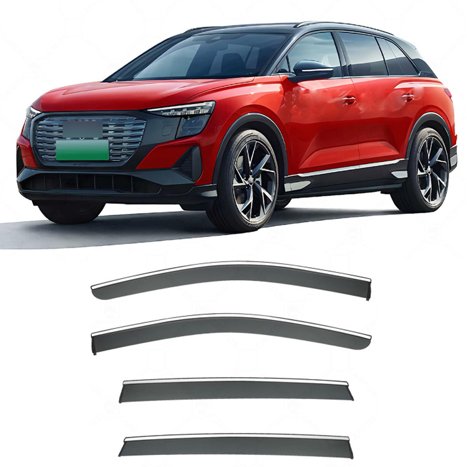 アウディ Q5 E-tron MK1 2022+ 車用 サイドバイザー 雨除け ドアバイザー 日除け 窓サンバイザー 車種専用設計 ドア サイドバイザー スモーク 半透明 カーパーツ サイド ウインドウ バイザー 運転席 助手席 (4枚)