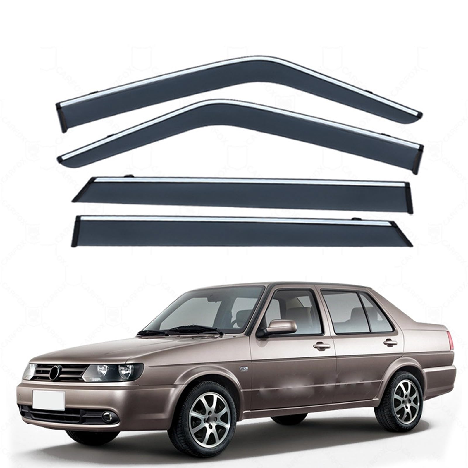 車用 ドアバイザー フォルクスワーゲン ジェッタ Jetta 2000-2012 車用 サイドバイザー 雨よけ 日よけ サイド ウインドウ バイザー 換気 車種専用設計 ドア サイドバイザー テープ付き 運転席 助手席 窓サンバイザー カーレインシールドウィンドウバイザー (4枚)