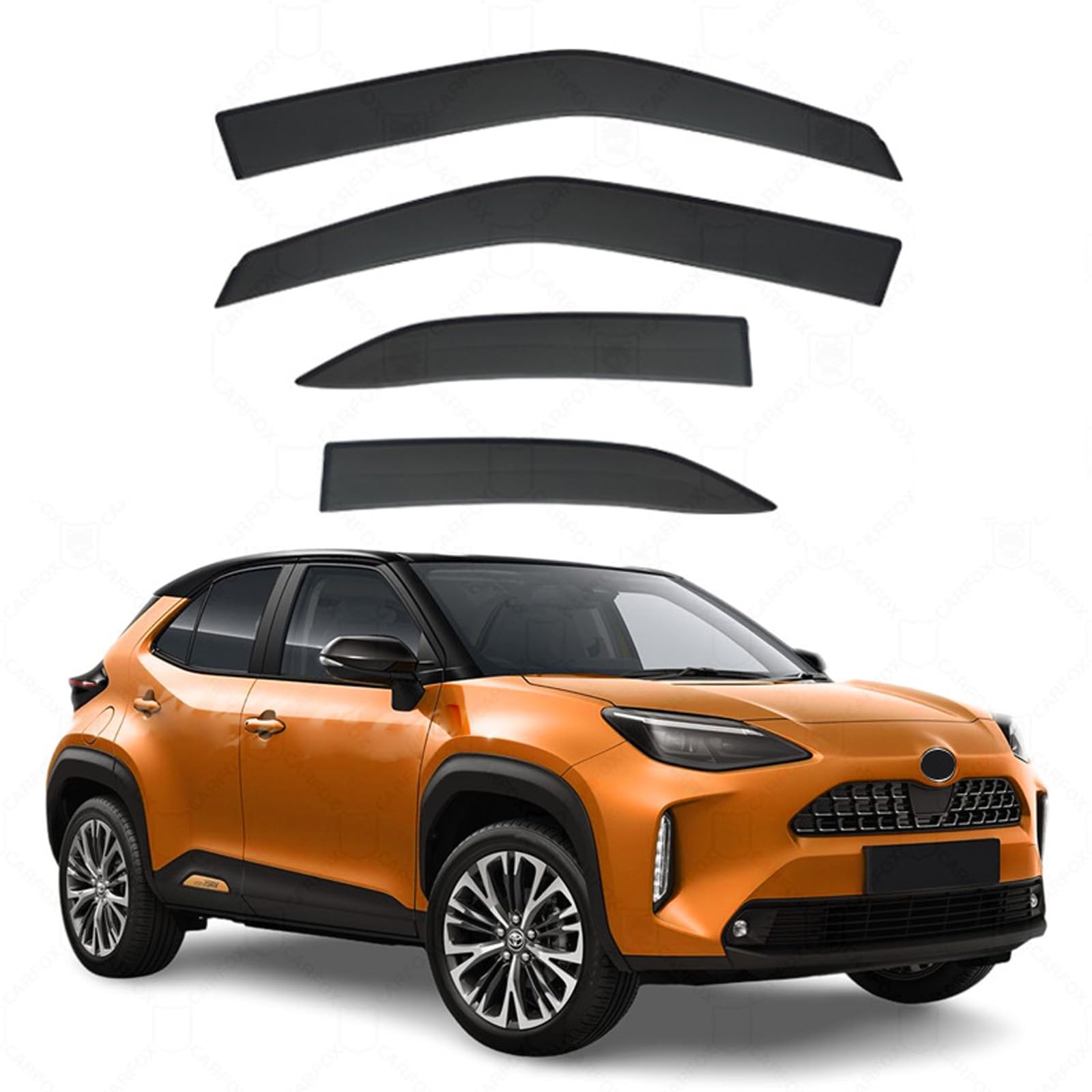 ドアバイザー トヨタ ヤリス クロス Yaris CROSS 2020+ 日除け 雨除け 車用 サイドバイザー スモーク 換気 半透明 窓サンバイザー テープ付き 外装 カスタム パーツ 車用 サイド ウインドウ バイザー 自動車バイザー 運転席 助手席 車種専用設計 (4枚)