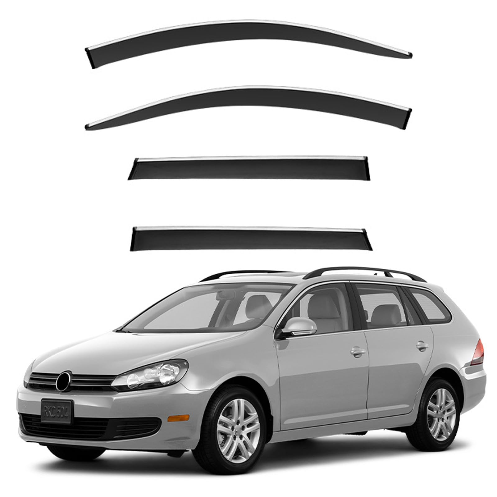 ドアバイザー フォルクスワーゲン ゴルフ 6 トラベル エディション Golf 6 2009-2012 スモーク 半透明 車用 サイドバイザー 日除け 雨除け 換気 窓サンバイザー 車種専用設計 カー装飾 サイド ウインドウ バイザー テープ付き ドア サイドバイザー 運転席 助手席 (4枚)｜えふえふショップ