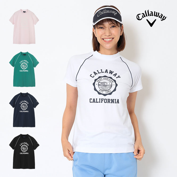 【FG】【30%OFF・SALE・大売り出し】 2026年 春 夏  Callaway GOLF キャロウェイ ゴルフ御召しもの C26134201 綿織物 伸ばすこと 半袖 モックネック ティーシャツ [伸ばすこと]（レディース）