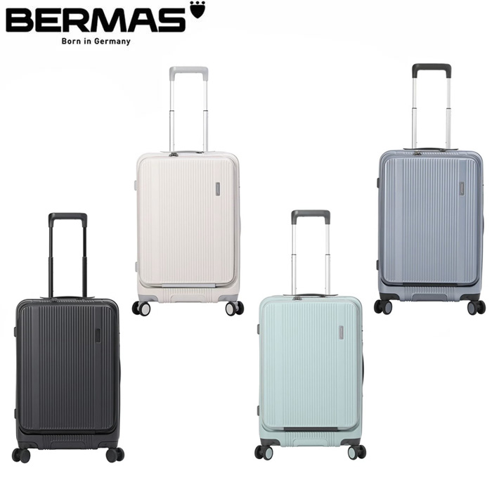 お得クーポン有り ラッピング無料 正規品 ポイント10倍 ギフト BERMAS バーマス BERMAS バーマス TRAVEL SMART フロントオープンファスナー53L 56cm 60551 kinu35｜ファッションＧ