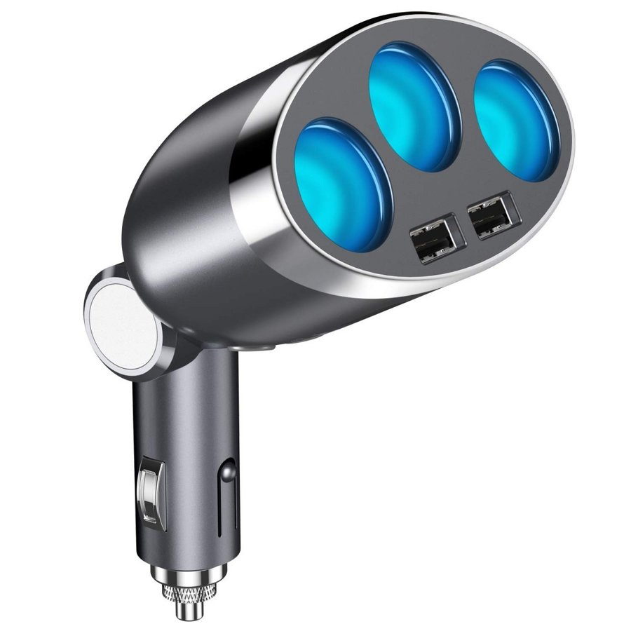 楽天市場 メール便送料無料 シガーソケット 3連 車用ソケット分配器 2usbポート 車載充電器 カーチャージャー 増設 独立スイッチ 電圧測定 合計3 4a 5v 急速充電 Minako Worth