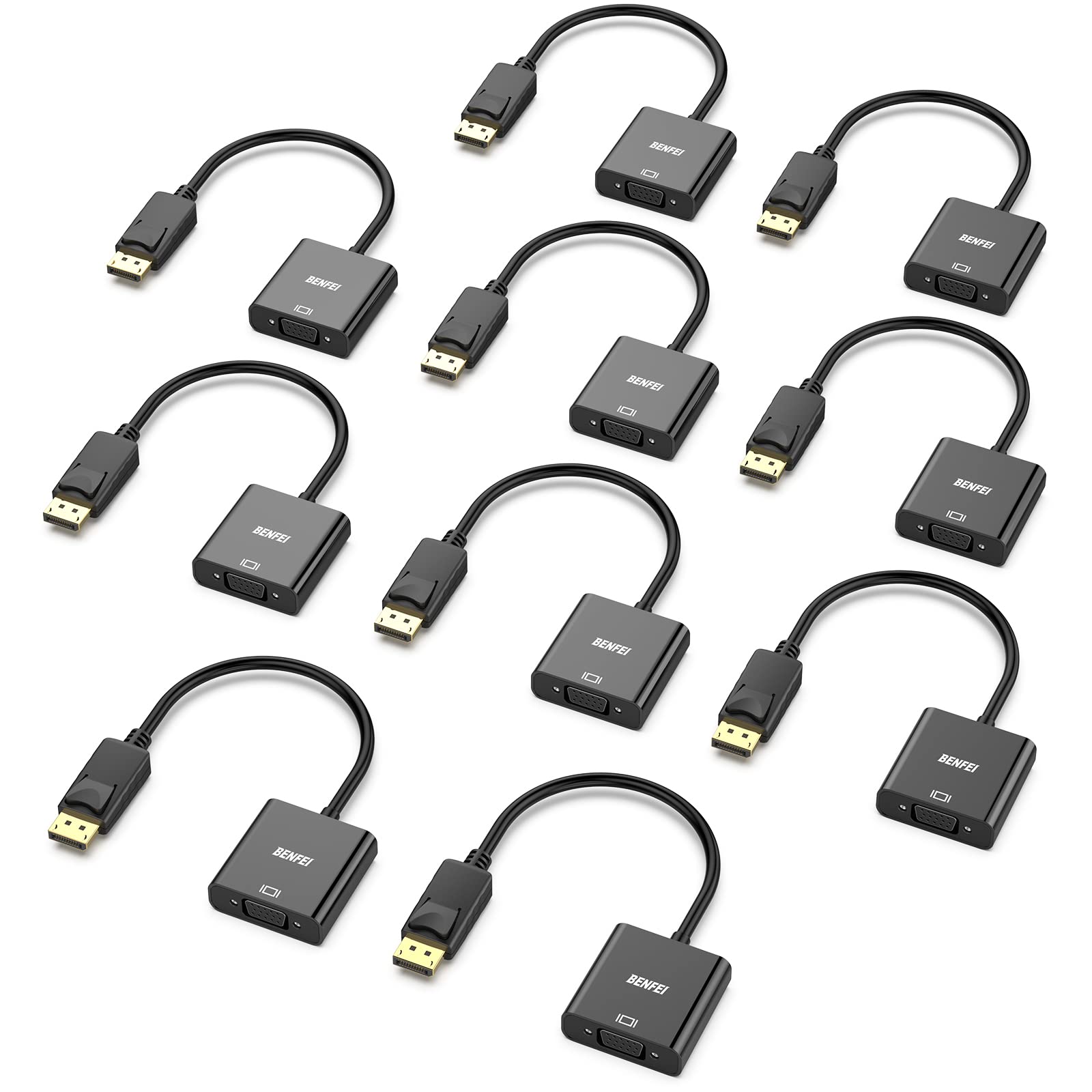 BENFEI 10個 DisplayPort→VGA取り替えっこアダプター(DP - VGA)見せびらかす界面VGA取り替えっこアダプター