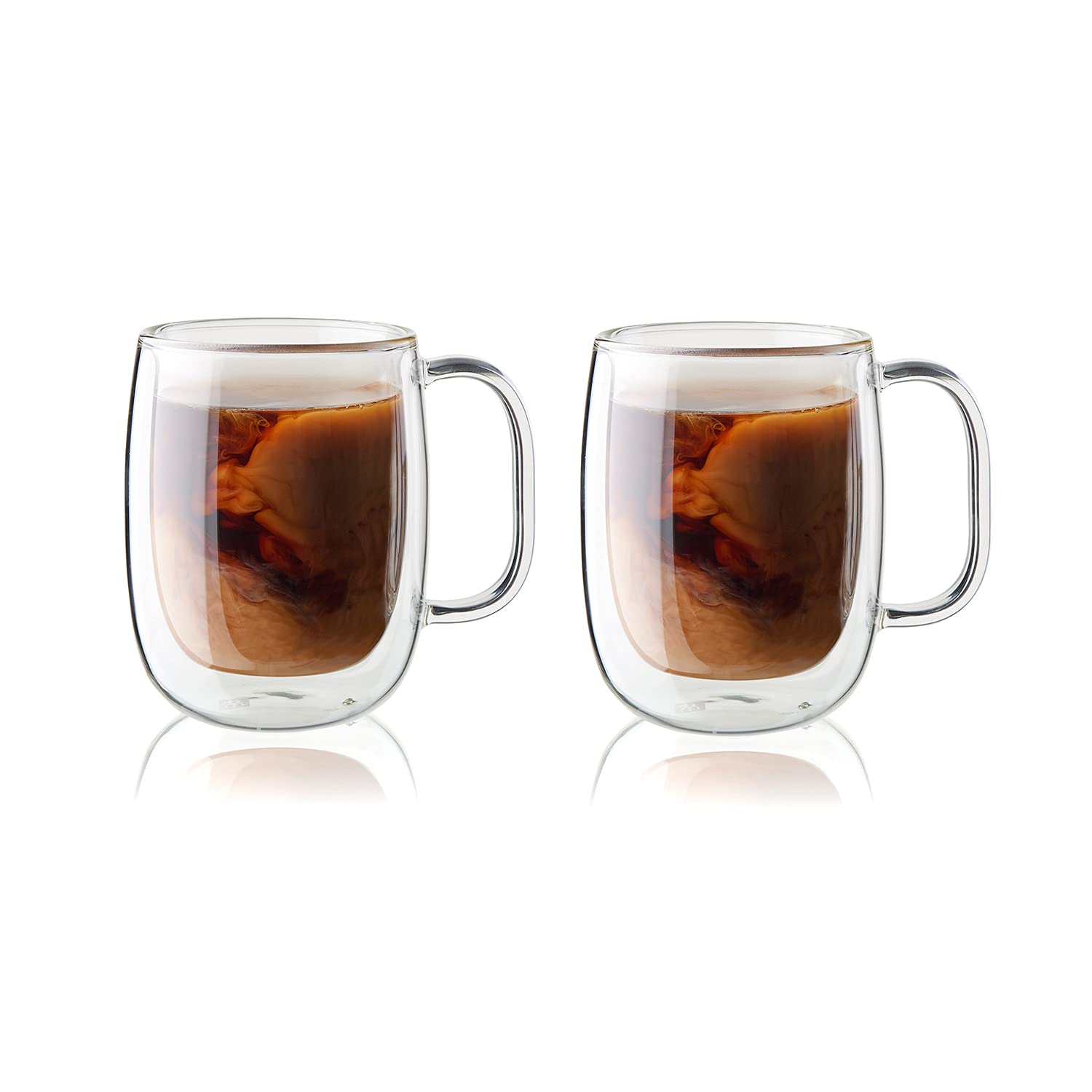 ZWILLING ツヴィリング 「 ソレント ダブルウォール グラス コーヒーマグ 350ml 2pcs セット 」 断熱 保冷 保温 取っ手 二重構造 カップ お茶 電子レンジ対応 日本正規販売品 Sorrent 39500-112