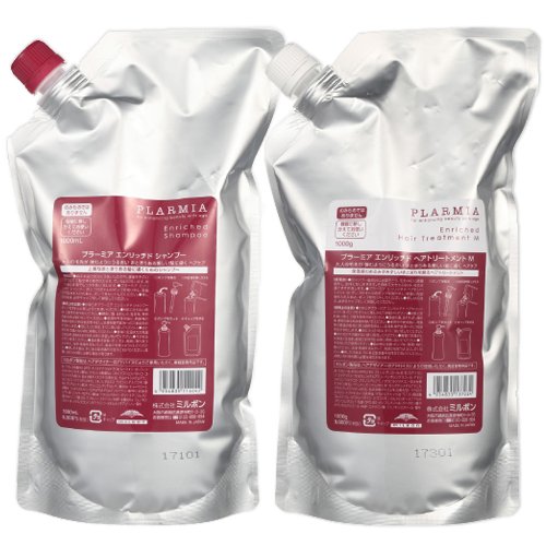 ミルボン プラーミア エンリッチド シャンプー 1000mL + 手当て M 1000g 詰め替え 仕掛ける