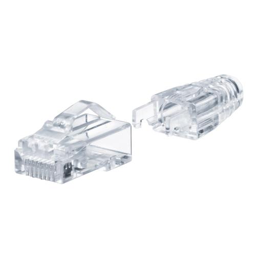 サンワサプライ RJ-45繋ぎ（科目6A、突きとおる型、への字ラッチ、ブーツ付き添い人）100個入り口・入口。 ADT-6ARJKNH-100