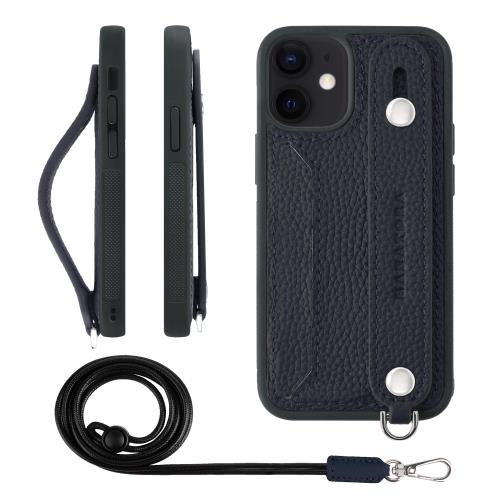 HANATORA iPhone12mini 容れもの 本革 耐衝撃 うしろ側三尺帯 ストラップリング スマホケース スマホ 照明ランプ役立つこと ネックストラップ 付き添い人 歌留多隠し シュリンクレザー 差し上げ物 米国海軍 CGHGZ-12mini-Navy