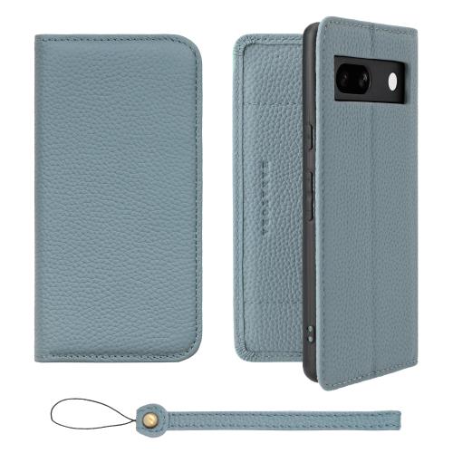 HANATORA Google Pixel 7a 入れもの 万覚え帳型 本革 スマホケース スマホ 照明ランプ 同盟罷業一回り 付き添い人 シュリンクカーフレザー 差し上げ物 胴締めなし 磁石なし 青み薄墨色 H0XA-GP7a-BlueGray