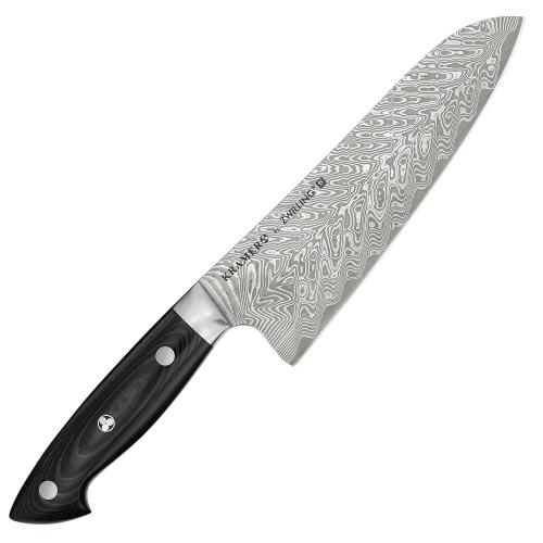 Zwilling ツヴィリング 「 ボブ・クレーマー ユーロ ステンレス 三徳包丁 180mm 日本製 」 ダマスカス 多層鋼 岐阜県関市製日本正規販売品 Bob Kramer Santoku 34897-181