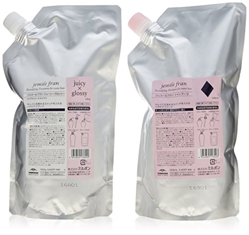 ミルボン ジェミールフラン シャンプー D 1000ml + トリートメント ジューシーグロッシー 1000g 詰替用セット