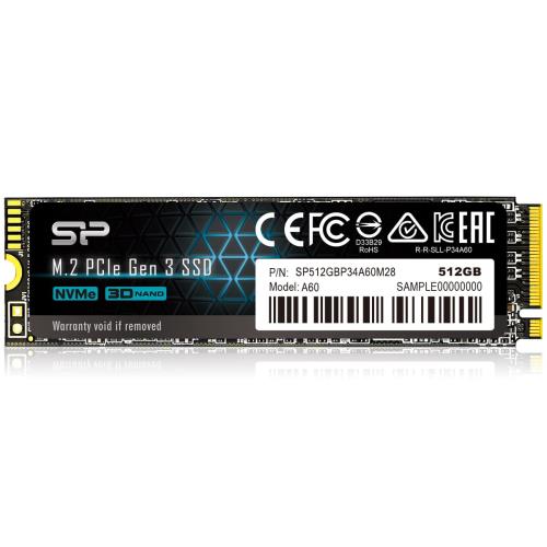 ケイ素樹脂力強さ 512GB NVMe M.2 PCIe Gen3x4 2280 SSD A60つづき物 5年引き受ける SJ512GBP34A60M28SC