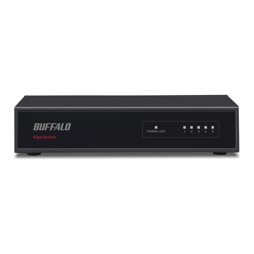 BUFFALO Giga対応 金属筺体 電源内蔵 5ポート ブラック スイッチングハブ LSW4-GT-5NS/BK