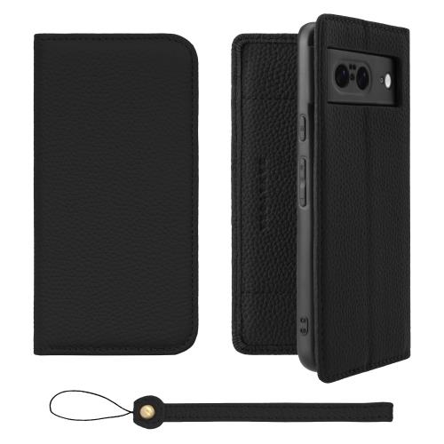 HANATORA Google Pixel 8 ケース 手帳型 本革 スマホケース スマホ スタンド ストラップ 付き シュリンクカーフレザー ギフト ベルトなし マグネットなし ブラック H0XA-GP8-Black ギフト 誕生日ギフト 女性 彼女 お母さん お父さん 人気商品 30代 40代 50代 60代 70代