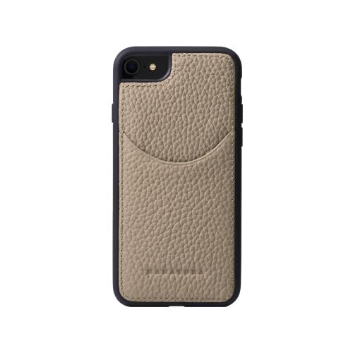 HANATORA iPhone8 7 SE3 SE2 (第3世代 第2世代) ケース 本革 耐衝撃 スマホケース スマホ コードホルダー 付き シュリンクカーフレザー ギフト マグネットなし グレージュ CPG-8-Grege