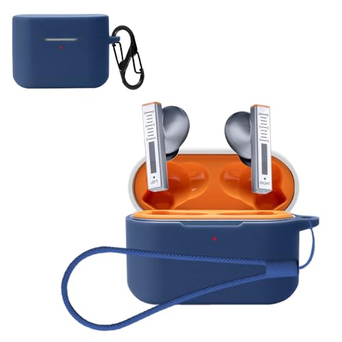 For 水月雨 MoonDrop Golden Ages ケース [HVUYAL] 紛失防止用のフックを搭載した 軽量 キズ防止 防塵 傷つきにくい 柔らかなシリカゲルのスポーツクールなデザイン 衝撃 吸収 スリム ソフト ケースカバー 落下防止保護(ブルー)画像