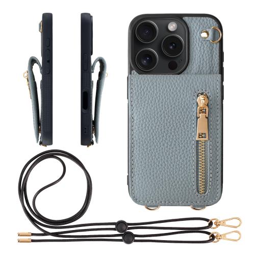 HANATORA iPhone15Pro ケース 本革 スマホケース スマホショルダー カードポケット スタンド ショルダーストラップ 付き シュリンクカーフレザー コインケース 小銭入れ ブルーグレー SCPGGZ-15Pro-BlueGray 7,608円