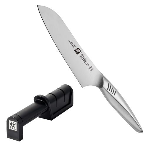 Zwilling ツヴィリング 「 ツインフィン 2 マルチパーパス180ｍm / モンドシャープナー 2pcsセット 」 三徳 包丁 研ぎ器 ギフト オールステンレス 日本製 食洗機対応  Twin Fin 30910-002