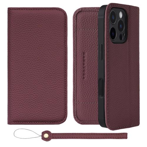 HANATORA iPhone16ProMax ケース 手帳型 本革 スマホケース スマホ スタンド ストラップ 付き シュリンクカーフレザー ギフト ベルトなし マグネットなし ワイン H1SPA-16ProMax-Wine ギフト 誕生日ギフト 女性 彼女 お母さん お父さん 人気商品 30代 40代 50代 60代 70代 8,194円