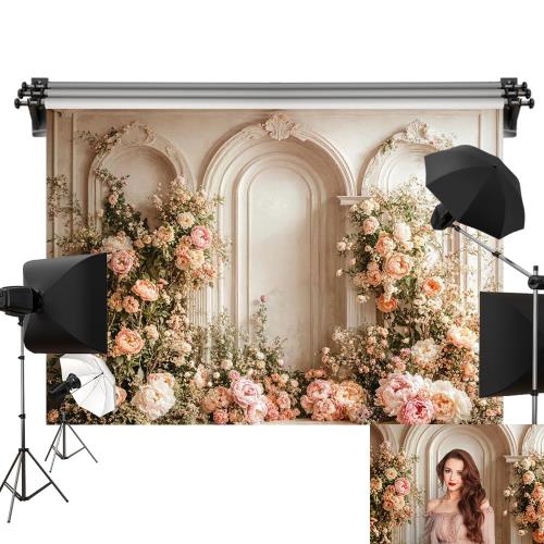 Kate 2.2x1.5m 花のアーチ 背景布 背景シート 撮影用 結婚式 背景紙 カスタマイズ可能な背景
