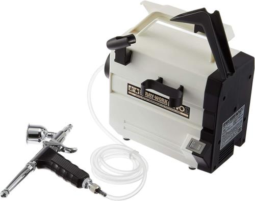 タミヤ エアーブラシシステムシリーズ No.44 吹きつける細工物 コンプレッサー レボII HGトリガーエアーブラシ付 塗り付ける物の具 74544
