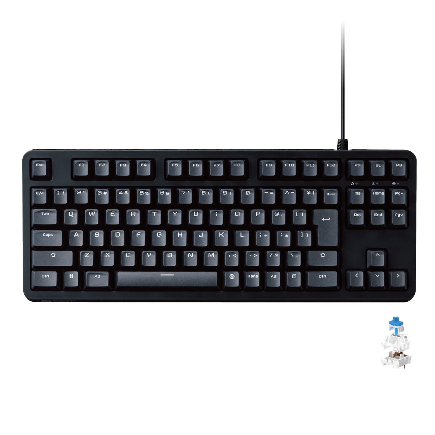 エレコム ゲーミングキーボード 有線 力学的 5000万回高耐久取り替えっこやとい入れる 全キーロールオーバー クリッキー 青軸 日本語取り合わせ テンキー受け答え 黒いこと TK-キーパー20CBK