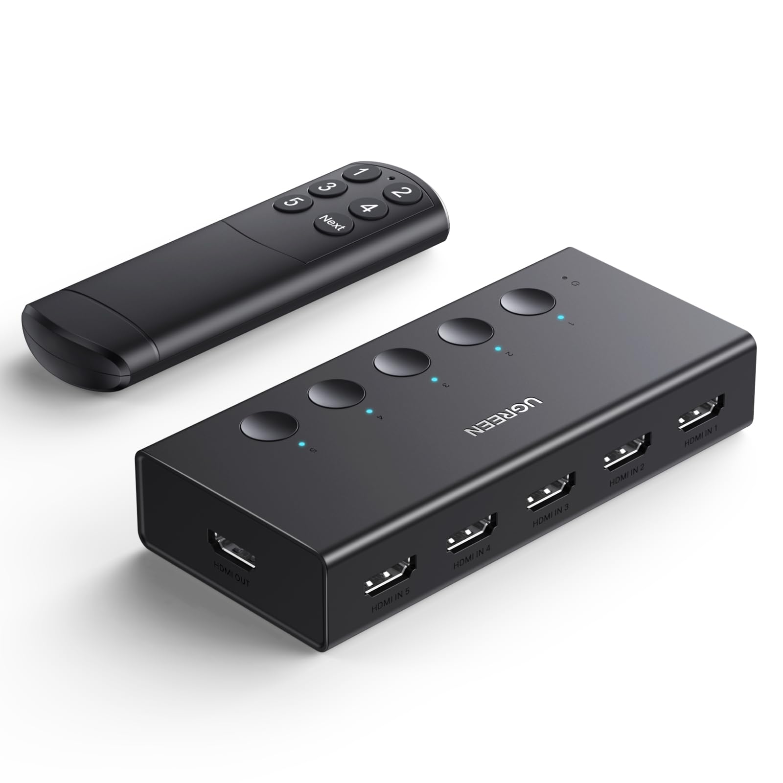 UGREEN HDMI 切り替え器 5入力1出力 4K@60Hz HDMIセレクター HDMI切替器 HDCP 2.2/HDMI 2.0 手動 切り替えPS3/PS4/PS5/Switch動作確認済み