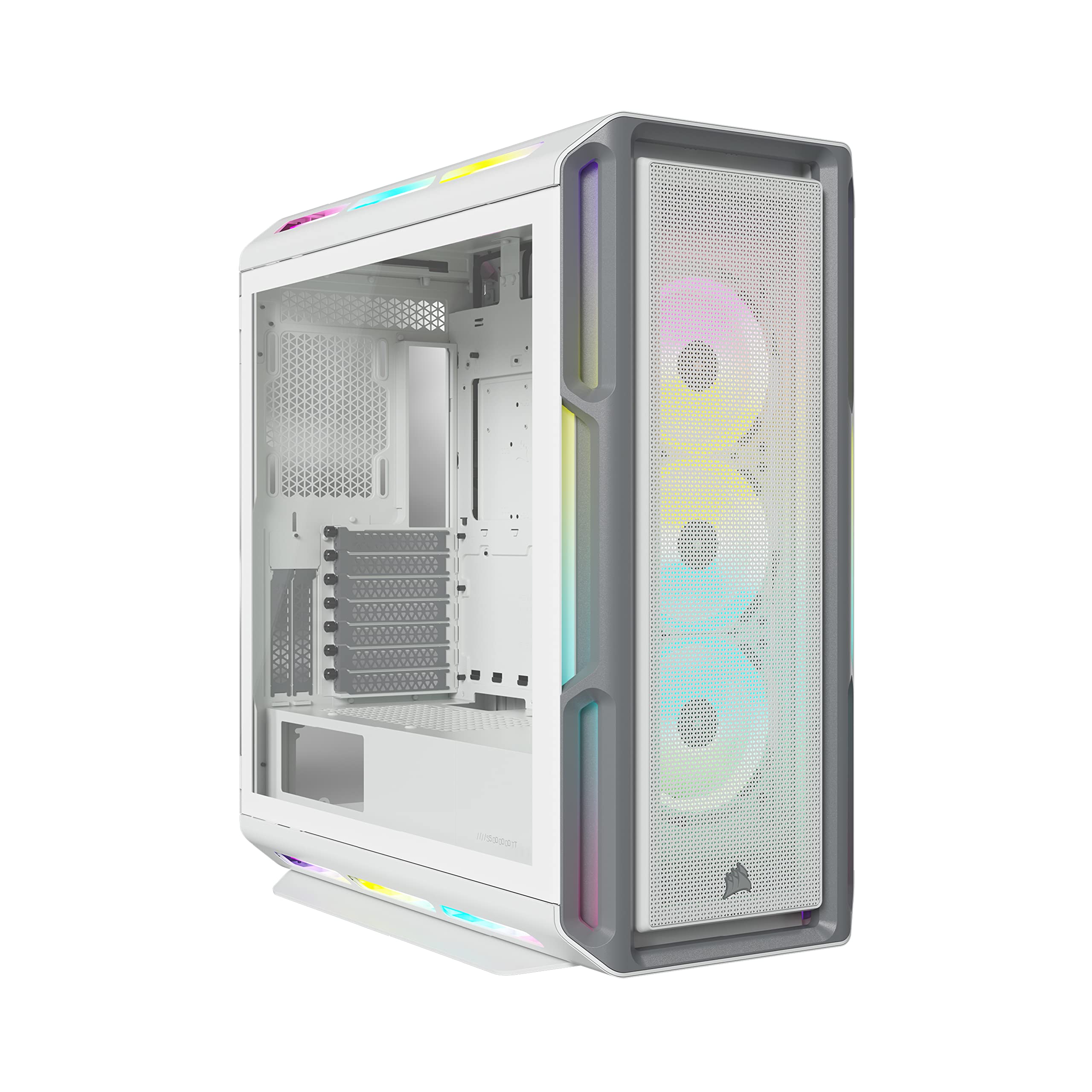 CORSAIR iCUE 5000T RGB 強化因子硝子製 ミッドタワー パウダーコンパクト ATX パソコン容れもの 白いこと CC-9011231-WW